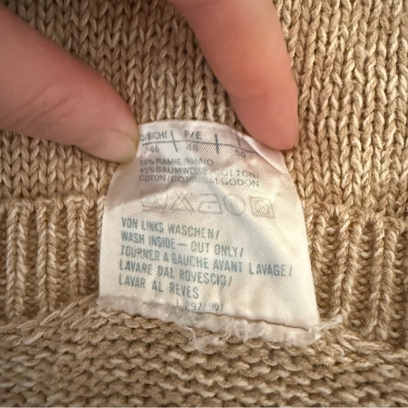 Vintage Ramie Cotton Floral Embroidered Chunky Knit Sweater Women’s L/XL Grandma - Picture 9 of 12